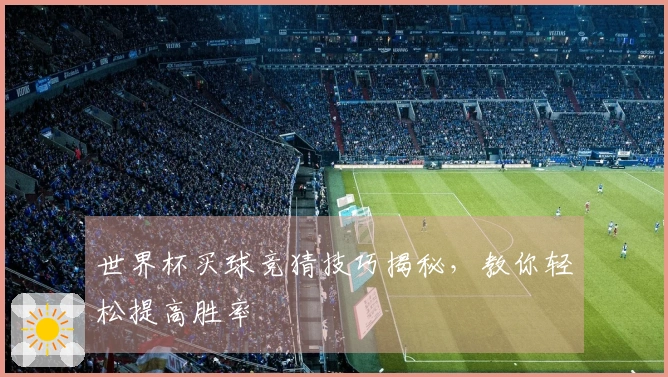 世界杯买球竞猜技巧揭秘，教你轻松提高胜率